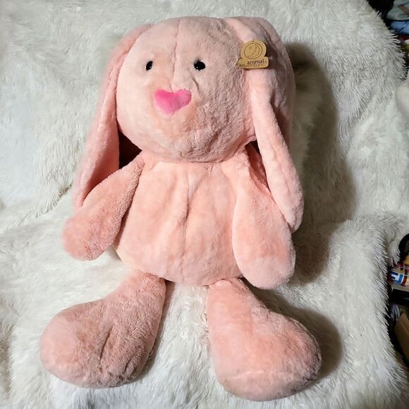 NWT baby pink large bunny rabbit plush, extra soft great for easter!! - Picture 1 of 5
